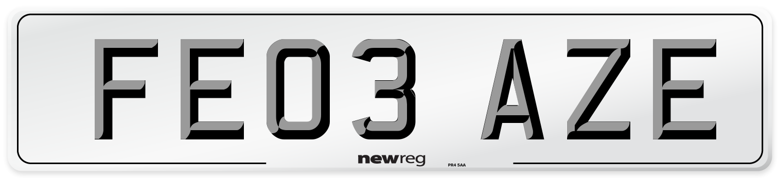 FE03 AZE Number Plate from New Reg